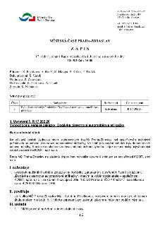 Zápis z 17. řádného jednání Rady městské části Praha-Zbraslav konaného dne 13.05.2026 v 16:30. Předmětem jednání bylo vyhodnocení veřejné zakázky na dodávku ci…