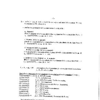 Úřední dokument (strana 2) týkající se zařazení místních komunikací do tříd. Obsah: 3) - podle § 3 odst. 4 vyhl. č. 104/97 Sb. zařazují do sítě místních komuni…
