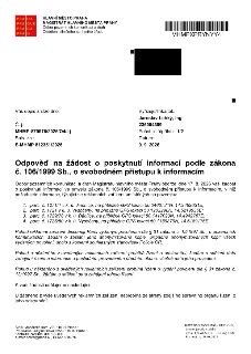 Odpověď na žádost o poskytnutí informací podle zákona č. 106/1999 Sb., o svobodném přístupu k informacím. Magistrát hlavního města Prahy, odbor pozemních komun…