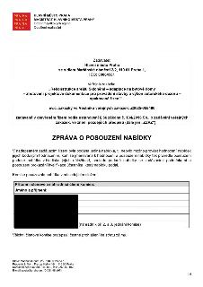 Zpráva o posouzení nabídky pro veřejnou zakázku 'Rekonstrukce areálu Skloněná – adaptace na bytové domy – zhotovení projektové dokumentace pro provádění stavby…