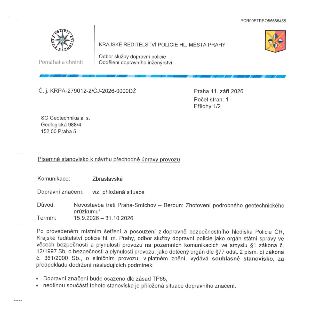 KRAJSKÉ ŘEDITELSTVÍ POLICIE HL. MĚSTA PRAHY, Odbor služby dopravní policie, Oddělení dopravního inženýrství. Č. j. KRPA-279012-2/ČJ-2026-0000DŽ, Praha 11. září…