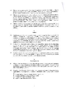 Strana 4 smlouvy obsahující články 4.2 až 6.2. Článek 4.2: povinnost příjemce umožnit účast členů Zastupitelstva MČ Praha 1 na akcích. Článek 4.3: povinnost uv…