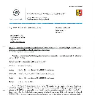 KRAJSKÉ ŘEDITELSTVÍ POLICIE HL. MĚSTA PRAHY, Odbor služby dopravní policie, Oddělení dopravního inženýrství. Č. j. KRPA-310795-2/ČJ-2026-0000DŽ-S 3, Praha 22.…