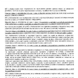 Textová část dokumentu o přezkoumání hospodaření městské části (MČ):

1. Sdružené prostředky: MČ v přezkoumaném roce nevykazovala ani neuskutečnila peněžní ope…