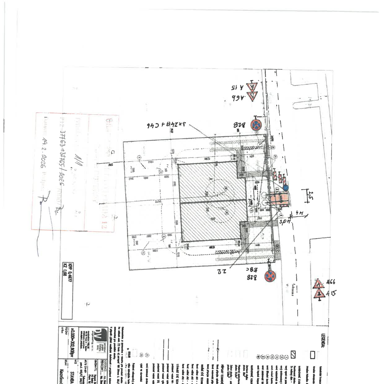 Koordinační situace stavby pro stavební povolení.