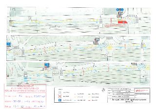 Situační nákres dopravního značení 'Úpravy pro preferenci BUS Jugoslávských partyzánů, Úprava VJP'. Zpracovatel: Ing. Martin Kljaić | Kljaić.martin@ropid.cz. D…