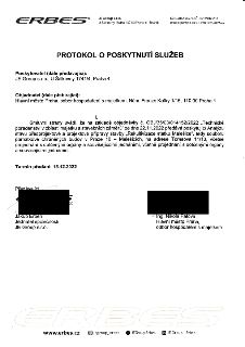 ERBES, JE Group s.r.o., U Šálkovny 1741/4, 147 00 Praha 4 - Braník. IČ: 03063313, DIČ: CZ03063313, erbes@erbes.cz, +420 602 402 524. PROTOKOL O POSKYTNUTÍ SLUŽ…