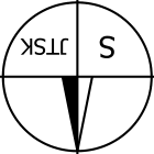 Směrová růžice určující orientaci mapového podkladu ke světovým stranám.