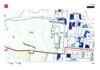 Katastrální mapa oblasti Petřínských sadů v Praze. Zobrazené ulice a lokality: Všehrdova, U lanové dráhy, Nebozízek-sady, Říční, Újezd, alej Obětí totality, Pe…