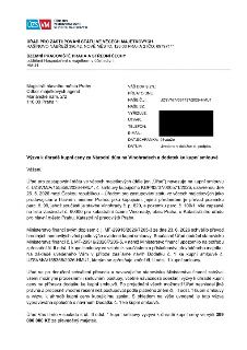 Úřední dopis Úřadu pro zastupování státu ve věcech majetkových (ÚZSVM) adresovaný Magistrátu hlavního města Prahy. Předmět: Výzva k úhradě kupní ceny za Národn…