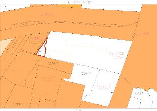 Katastrální mapa části území k.ú. Nové Město (měřítko 1:400). Zobrazené parcely a objekty: 1258/1, 1258/2, 1257/2 (zvýrazněna červeně), 1256/3, 1256/4 (č.p. 20…