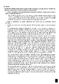 D. Závěr. I. Na základě výsledků přezkoumání hospodaření MČ za rok 2025, ve smyslu zákona č. 420/2004 Sb. (zejména ustanovení § 2 a 3), lze konstatovat, že byl…