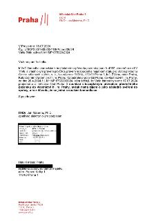 Úřední dopis Městské části Praha 3 ze dne 18.07.2024 (č.j. UMCP3 237963/2024/OMA/Jar/206/24) adresovaný ředitelce odboru evidence majetku Hlavního města Prahy.…