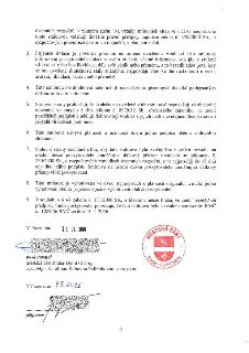Závěrečná část smlouvy o poskytnutí dotace. Obsahuje body 3 až 9: povinnost informovat o zrušení/zániku, změny smlouvy písemnou formou, prohlášení o obchodním…