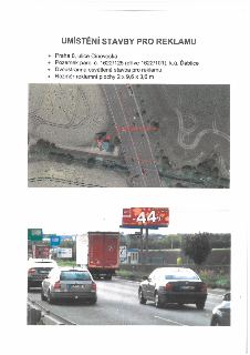 Informace o umístění stavby pro reklamu: Praha 8, ulice Cínovecká, pozemek parc. č. 1622/125 (dříve 1622/101), k.ú. Ďáblice. Typ stavby: Dvoustranná osvětlená…