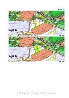 Dokument zobrazuje dvě mapy (změna územního plánu) s označením Z 2861/00. Horní mapa: 'Výkres č. 31 – Podrobné členění ploch zeleně, platný stav k 1. 1. 2017'.…