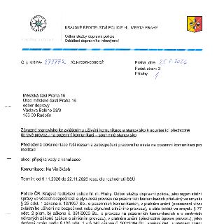 Policie ČR, Krajské ředitelství policie hl. m. Prahy, Odbor služby dopravní policie, Oddělení dopravního inženýrství. Č. j. KRPA-277772 /ČJ-2026-0000DŽ, Praha…