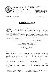 HLAVNÍ MĚSTO PRAHA, Městská policie hl. m. Prahy, Obvodní ředitelství Praha 1. Č.j.: MPPH 78455/2025/OŘ1, V Praze dne: 19. 07. 2025. ÚŘEDNÍ ZÁZNAM: Dne 19. 07.…