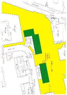 Situační plán (katastrální mapa) zobrazující parcely v okolí ulice Buková. Vyznačeny jsou parcely č. 2931/393, 2931/239, 2931/55, 2931/238 a 2931/42 (zeleně zv…