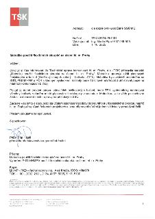 Oficiální oznámení Technické správy komunikací hl. m. Prahy, a.s. (TSK) ze dne 1. 10. 2025 s názvem 'Metodika použití flexibilních sloupků na území hl. m. Prah…