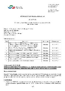 Zápis z 12. řádného jednání Rady městské části Praha-Zbraslav konaného dne 08.04.2026 v 16:30. Přítomni: K. Pavlíková, A. Háněl, K. Hloupá, P. Košan. Dále přít…