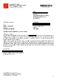 Úřední dopis Magistrátu hlavního města Prahy, Odboru hospodaření s majetkem ze dne 19.01.2026. Předmět: Nabídka k odkupu pozemků v k.ú. Dolní Chabry (parc. č.…