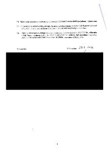 Závěrečná ustanovení smlouvy: 7.6 Smlouva je vyhotovena ve dvou stejnopisech, z nichž každá strana obdrží po jednom vyhotovení. 7.7 Smluvní strany svými podpis…