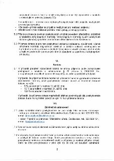 Naskenovaná stránka textového dokumentu (smlouva), obsahující články VI (Sankce) a VII (Závěrečná ustanovení). Obsahuje podmínky porušení rozpočtové kázně podl…
