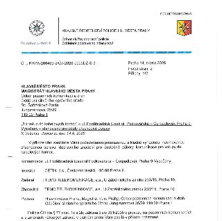 PCR00ETRSO85378646, KRAJSKÉ ŘEDITELSTVÍ POLICIE HL. MĚSTA PRAHY, Odbor služby dopravní policie, Oddělení dopravního inženýrství, Pomáhat a chránit. Č. j. KRPA-…