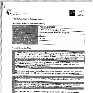 Dokument 'H4b Nedostatky monitorovací zprávy' vydaný v rámci OP Praha Adaptabilita. Specifikace projektu a monitorovací zprávy: Registrační číslo: CZ.2.17/1.1.…