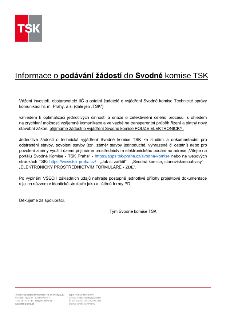 Informační leták TSK (Technická správa komunikací hl. m. Prahy, a.s.) ohledně podávání žádostí do Svodné komise. Dokument uvádí, že žádosti o vyjádření Svodné…