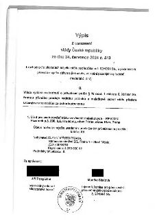 Výpis z usnesení vlády České republiky ze dne 24. července 2024 č. 513 k rozhodnutí o převodech majetku státu podle zákona č. 92/1991 Sb. Vláda rozhodla o přím…