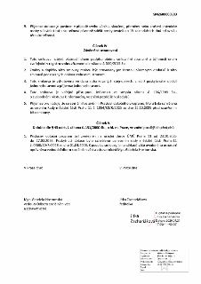 Dokument obsahuje závěrečná ustanovení smlouvy (Článek IV) a doložku dle zákona č. 131/2000 Sb. (Článek V). Klíčové informace: Smlouva nabývá platnosti podpise…