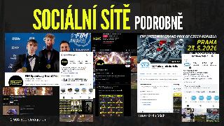 Informační plakát o sociálních sítích FIM Speedway Grand Prix a AK Markéta. Obsahuje informace o závodu FIM Speedway Grand Prix v Praze dne 23.5.2026. Zobrazen…