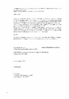 Druhá strana rozhodnutí o povolení zřízení a provozování reklamního zařízení v silničním ochranném pásmu. Obsahuje: podmínku umístění min. 4 m za svodidly na s…
