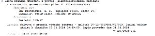 Věcné břemeno umístění a provoz. elektrorozvodného zařízení v rozsahu dle geometrického plánu č. 677-230028/2023. Oprávnění pro: ČEZ Distribuce, a. s., Teplick…