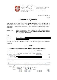 Dražební vyhláška č.j. 091 EX 03252/25-051, vydaná soudní exekutorkou JUDr. Ingrid Švecovou. Předmětem dražby je spoluvlastnický podíl o velikosti 1/2 na nemov…