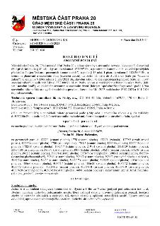 Rozhodnutí o společném povolení stavby 'Podjezd pod železniční tratí Praha – Lysá nad Labem v ul. Bystrá', Praha 20 – Horní Počernice, č. akce 999 547. Vydáno…