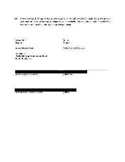 Závěrečná část smlouvy obsahující právní prohlášení (bod 8.9) a podpisy stran. Strany prohlašují, že smlouva byla sepsána na základě pravdivých údajů, dle jeji…