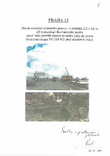 PRAHA 13. Návrh umístění reklamního panelu – o rozměru 2,2 x 4,0 m při komunikaci Rozvadovská spojka. Panel bude umístěn vpravo ve směru jízdy do centra na úro…