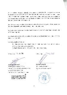 Závěrečná část smlouvy o budoucí kupní smlouvě. Obsahuje ustanovení 5.5 (změny pouze písemným dodatkem), 5.6 (4 vyhotovení), 5.7 (schváleno Zastupitelstvem Měs…