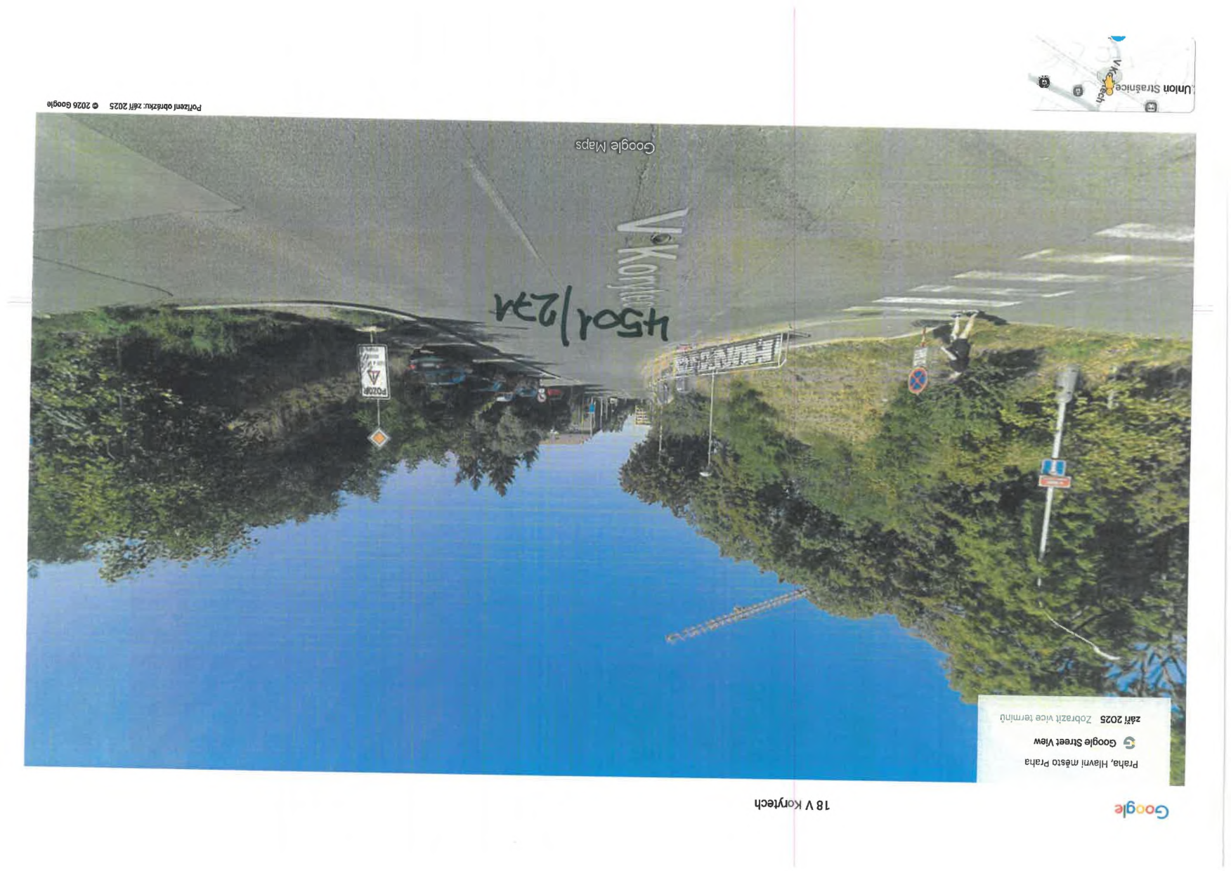 Fotografie pozemku s ručně připsaným označením parcelního čísla 4501/271 v ulici V Korytech.