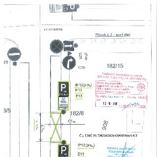 Situační nákres dopravního značení a parkovacích stání (plánek č. 2 – nový stav) v ulici Křemencova. Obsahuje dopravní značky (např. Zákaz vjezdu B2, Přikázaný…