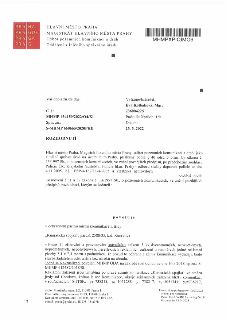 Rozhodnutí Magistrátu hlavního města Prahy, odboru pozemních komunikací a drah, č.j. MHMP-934159/2022/O4/KI ze dne 25. 5. 2022. Předmětem je povolení k provozo…