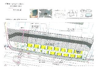 Situační plán projektu 'VIVUS KOLBENOVA - PLOCHY A VYBAVENÍ NÁMĚSTÍ' (Příloha č. 3). Plán zobrazuje uspořádání ploch, zeleně a vybavení v okolí ulice Kolbenova…