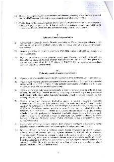 Strana 2 smlouvy o poskytnutí finančních prostředků. Obsahuje články: 1.3 (změna projektu), 1.4 (nesouhlas se změnou), II. Splatnost finančních prostředků (2.1…