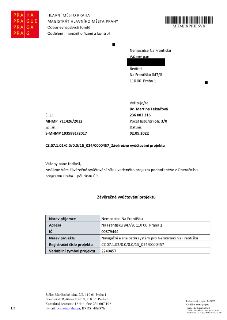 Úřední dopis Magistrátu hlavního města Prahy, Odbor evropských fondů, Oddělení finančního řízení a kontroly. Předmět: Závěrečné vyúčtování projektu 'Navigační…