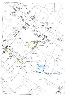 Situační nákres / mapa ulic Dušní, Kostečná, Salvátorská v Praze. Jsou zde vyznačeny parcely a ulice, ručně psaný text: 'E13 text: 10.-11.11.2026, 00-23:59, te…