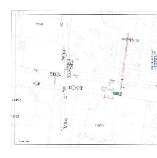 Situační nákres dopravního značení a parkovacích stání (např. 'IP12+E13 4x VELVYSLANECTVÍ SLOVENSKÉ REPUBLIKY', 'V10e', rozměry 6,00 m x 2,20 m) v ulici 'U lis…