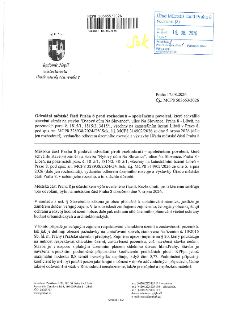 Naskenovaná stránka textového dokumentu: Odvolání městské části Praha 8 proti rozhodnutí – společnému povolení, které schválilo stavební záměr na stavbu "Bytov…